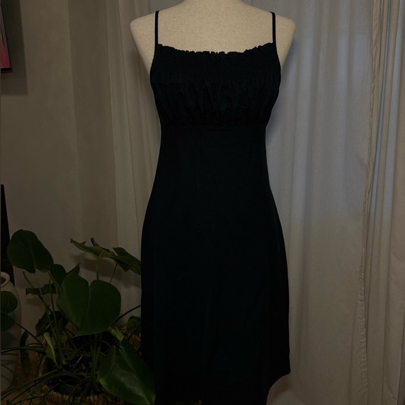 Dresses & Skirts - Black Dress 100% Cotton Adjustable Straps size 4